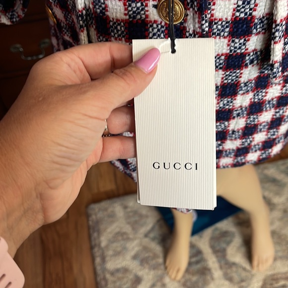Gucci Red/White/Blue Plaid Oversized Jacket - Picture 6 of 7